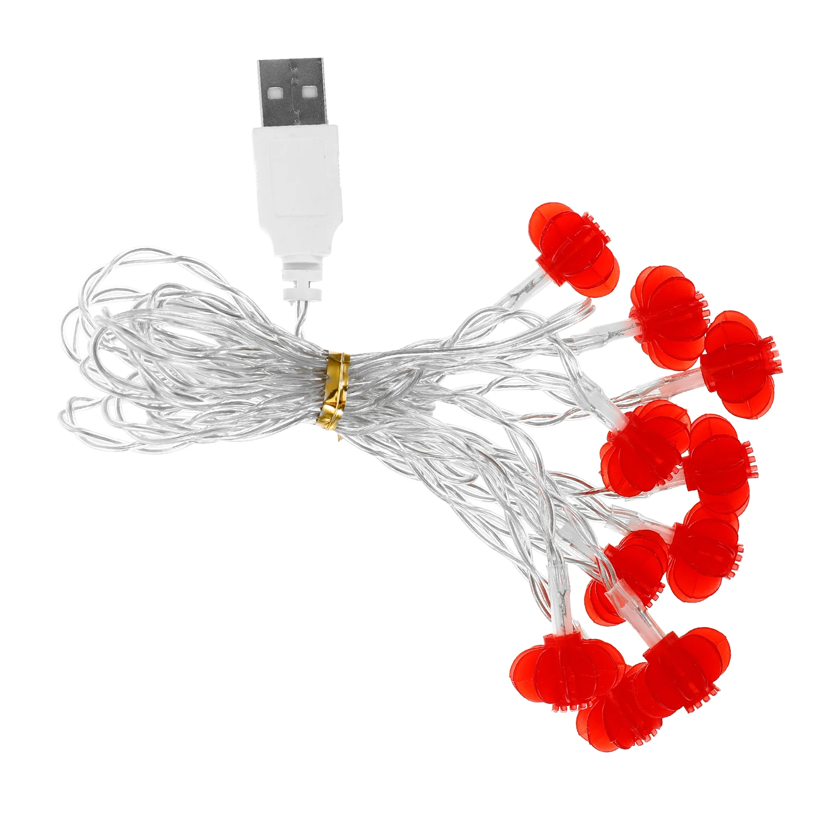 

1pc 2M 6Cm Led Festival Lamp Lantern String Light 10 Leds Usb Plug Red Festival Party Home Wedding Decoration Energy Saving