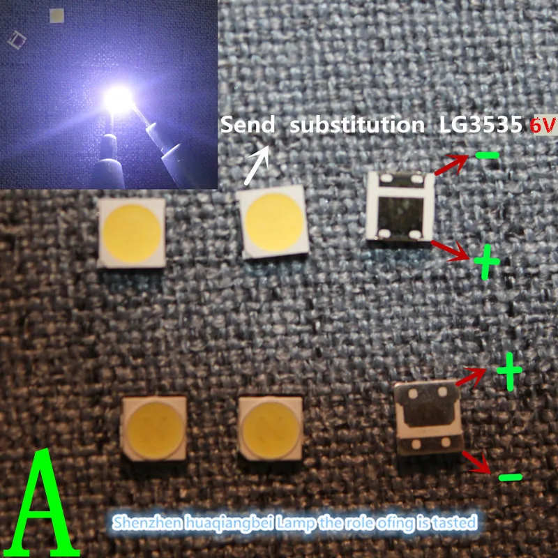 

FOR 100%NEW FOR SMD LED 3535 6V 2w REPARACION LIGHTING FONDO TV LG INNOTEK. BACKLIGHT Send substitution LG3535 6V