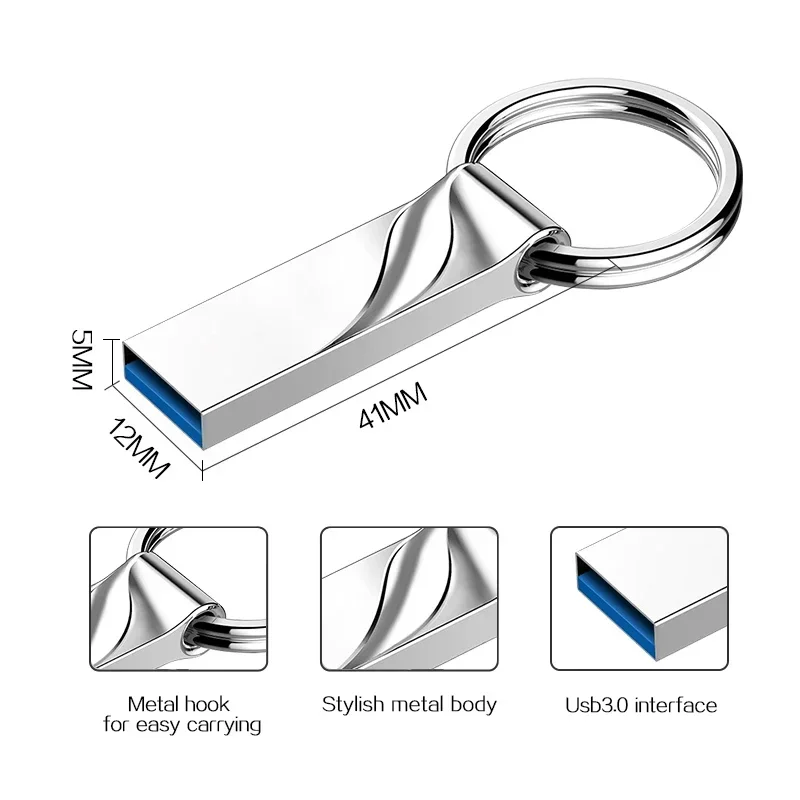 100% 하이 퀄리티 USB 플래시 드라이브, 금속 USB 스틱, 512GB 펜 드라이브, 3.0 메모리 스틱, 4G, 8GB, 16GB, 32GB, 무료 C타입, 64GB, 128GB, 256GB