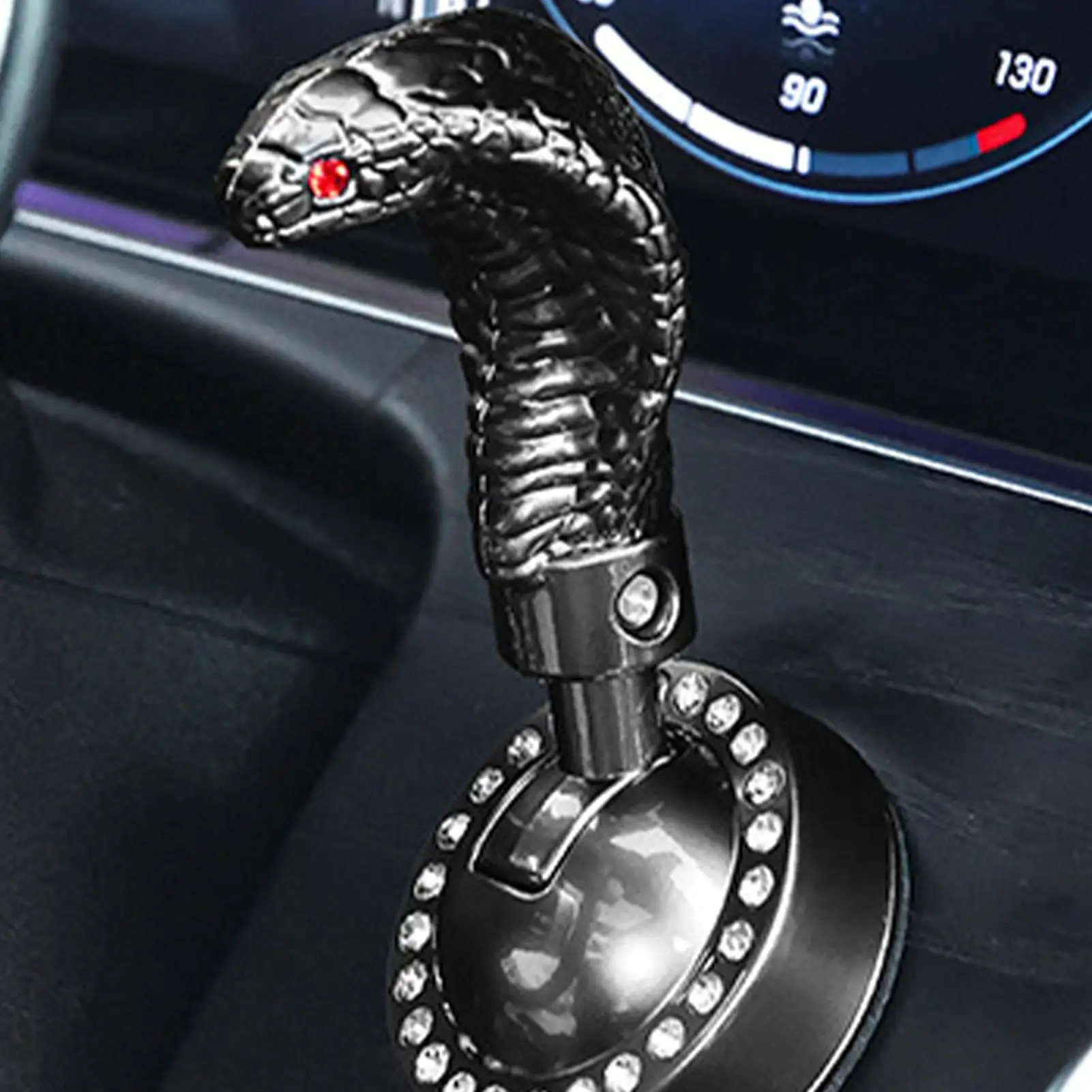Car Push Start Button Cover Cool Alloy Snake Design Joystick Car Starter Protector For Truck Trailer RV Automotive Sedan Pickup