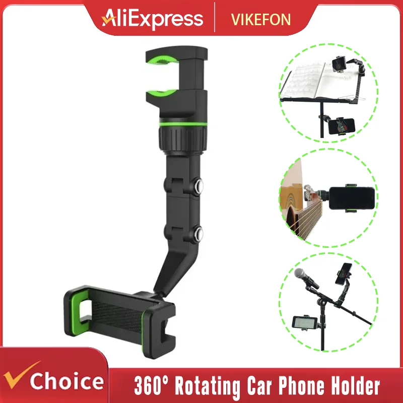 Multi Universal Phone Holder for Guitar Head Mic Stand 360-degree Rotatable Smartphone Clip Car Bracket Cell Phone Holder