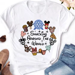 Disney Minnie Girl T-shirt Women's Harajuku Plus Size Casual Clothing Women's Summer Short Sleeve Top Y2K Casual Kawaii T-shirt