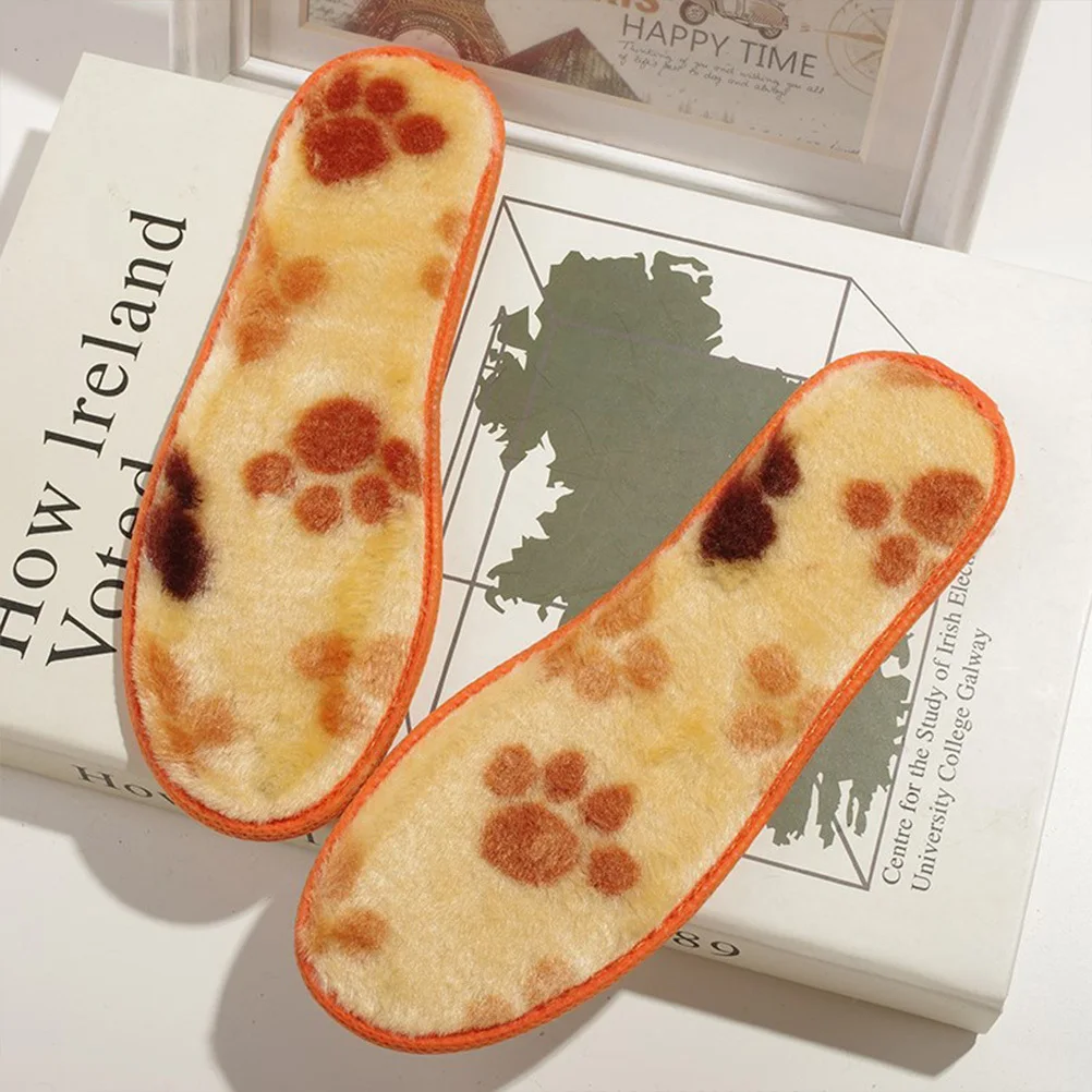 

5Pairs Wool Insoles Winter Thicken Warm Shoe Pads Kids Foot Suitable for 23-24 Shoes Warm Insoles for Kids