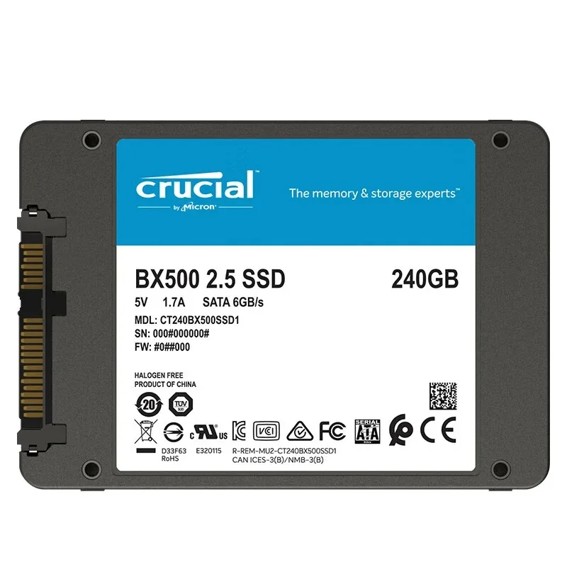  محرك أقراص الحالة الصلبة Crucial BX500 2.5 بوصة 240G 500GB 1T 2T 4T SATA3.0 واجهة سرعة القراءة 540 ميجابايت/ثانية محرك الأقراص الصلبة لسطح المكتب #5