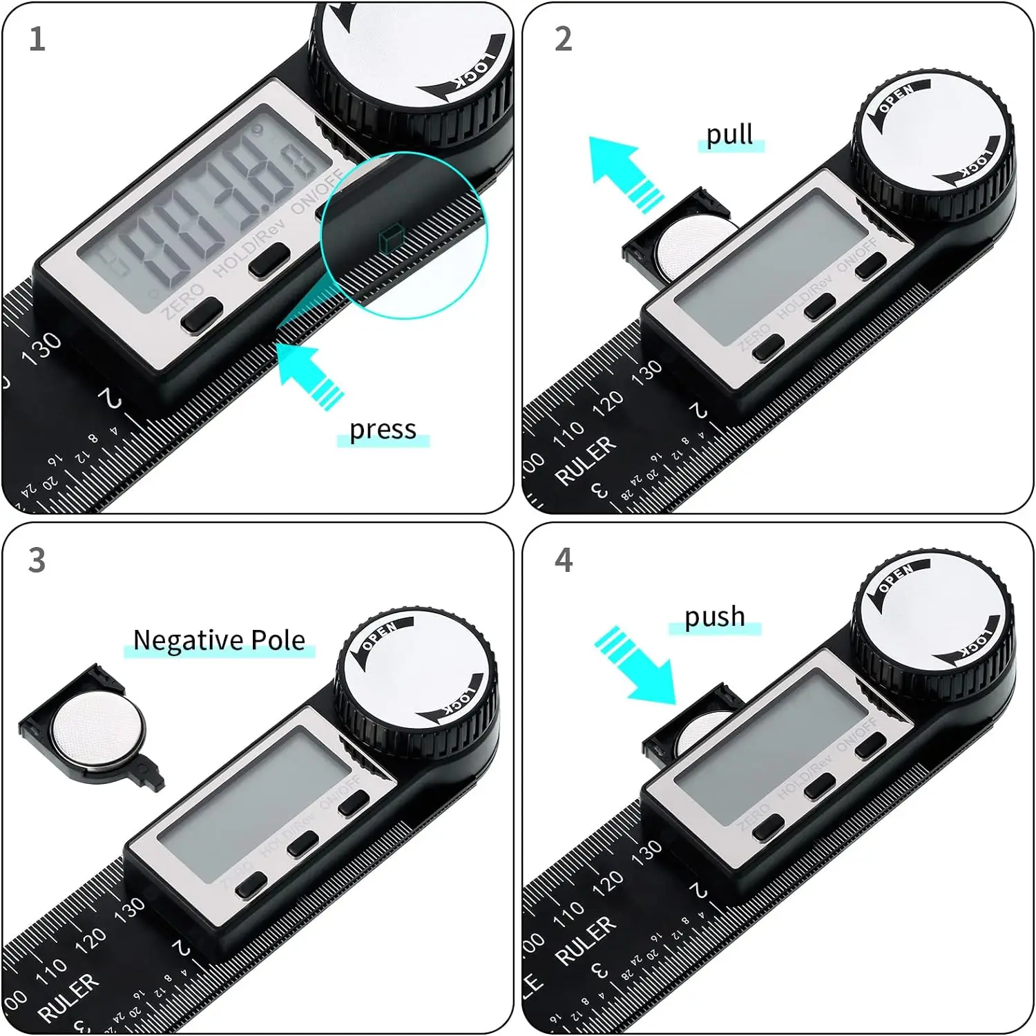 Digital Angle Finder Protractor, 2-in-1 Digital Miter Saw Protractor, 7 Inch/200mm ABS Angle Ruler