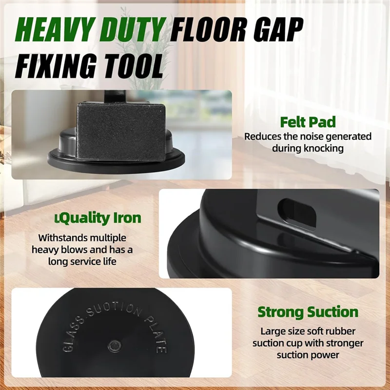 

A43T Nano Gel Adhesive Pad Heavy Duty Floor Gaps Fixer Tool, Suction Cup Plank Grabber For Wood, Vinyl