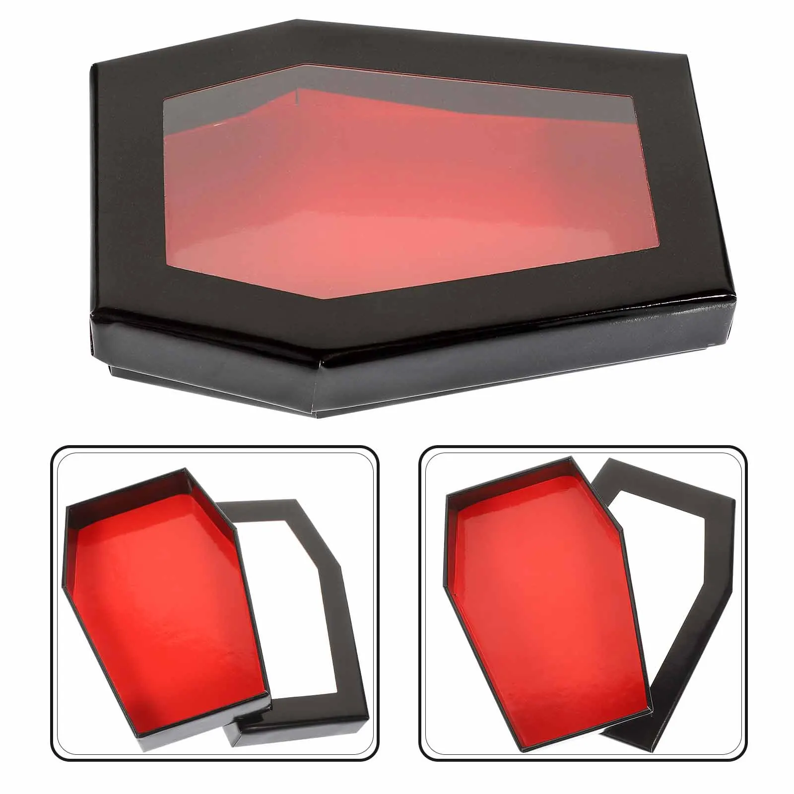 False Eyelash Storage Box Reusable PVC Coffin Shaped Case Waterproof Lightweight Easy to Clean Portable for Women Girls