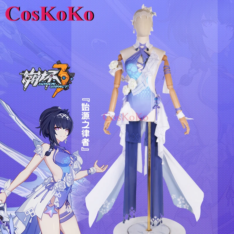 CosKoKo Raiden Mei Cosplay Anime Game Honkai Impact 3 Costume Sweet Nifty Lovely Jumpsuit Halloween Party Role Play Clothing New