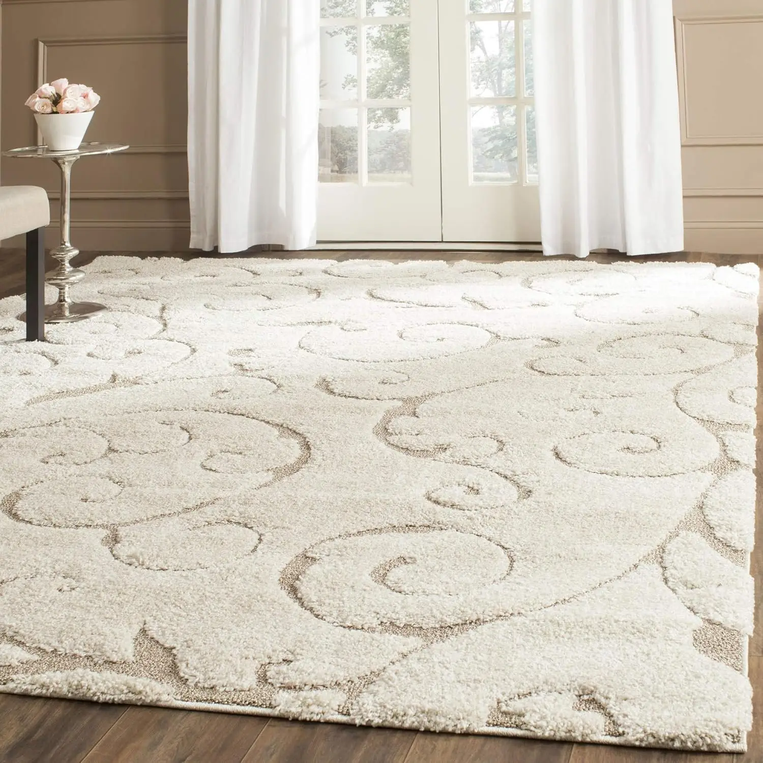 

8' x 10', Grey, Scroll Design, Non-Shedding & Easy Care rugs tapioqueira e peneira de tapioca