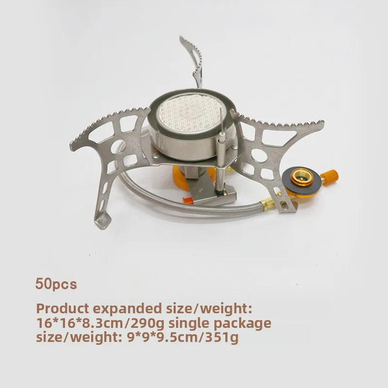 Outdoor Folding Gas Stove Portable Camping Cooker Teapot Burner Split Type Windproof Picnic Stove 4200W