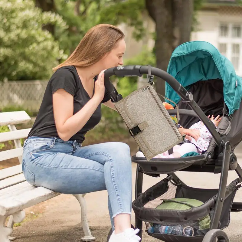 Kids Changing Mat Waterproof Compact Detachable Changing Station Foldable Travel Changing Station With Large Capacity Fits Car