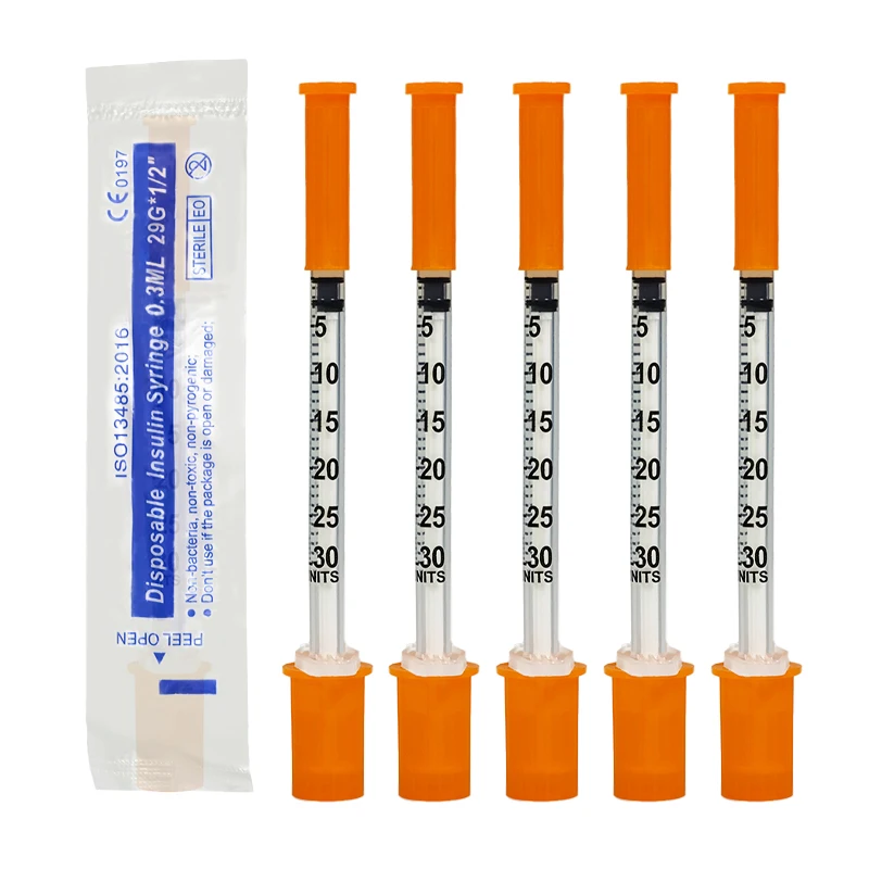 0.3ml Sterile Disposable Insulin Syringes with 29G 13mm Needle
