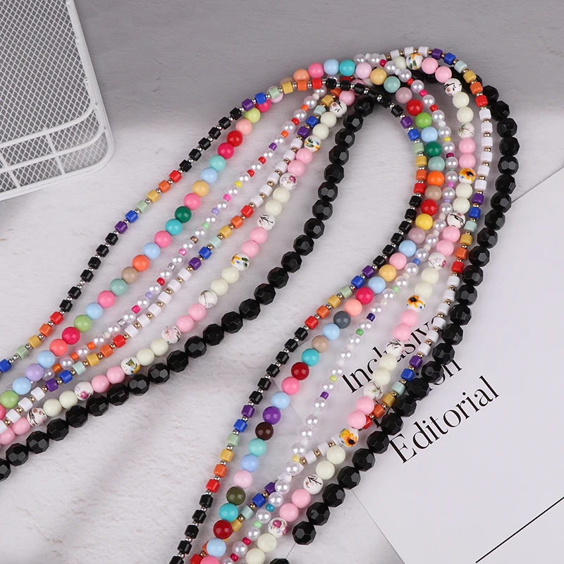 Anti-lost Chain Phone Lanyard Strap Bag Chain Plush Doll Chain Decoration Crossbody Beaded Accessories