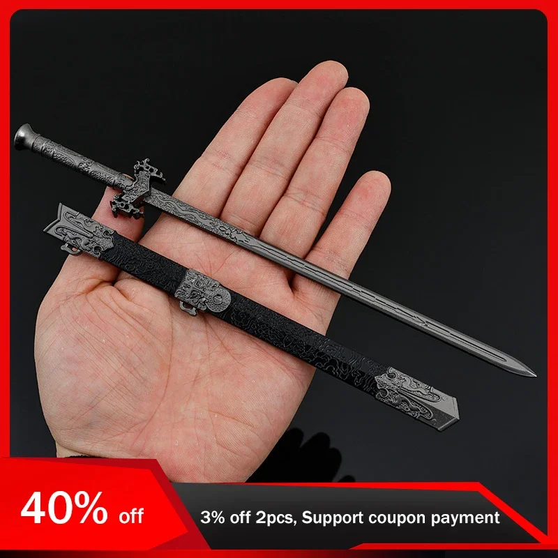 

22cm Taizong Sword Weapon Model, Chinese Ancient Weapons Cosplay Swords Peripherals, Desk Ornaments, Katana Collections, Boy Toy