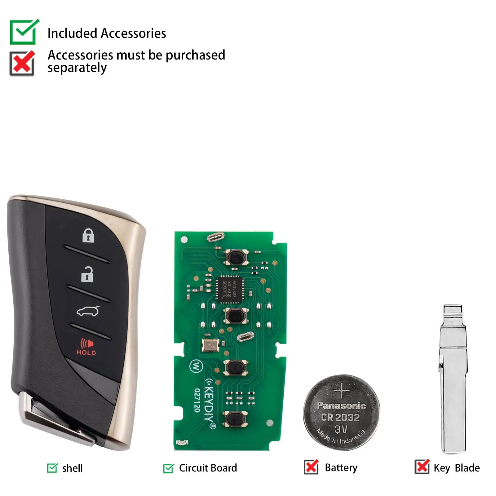 KEYDIY KD ZB42-4 Universal Smart Remote Key 3+1 Buttons Compatible with Lexus Type