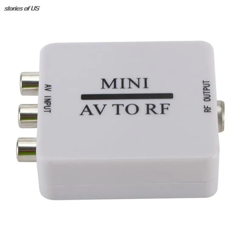 New RCA/Composite A/V To RF/Coax/Coaxial Converter RF Modulator AV 2 COAX Adapter