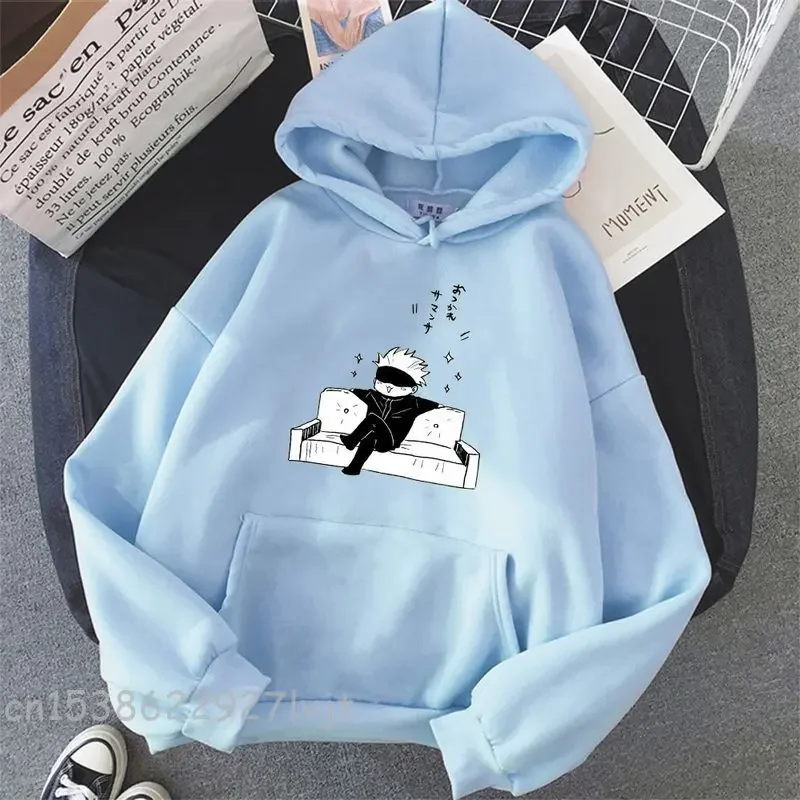 

Jujutsu Kaisen Anime Hoodie Women Gojo Satoru Print 2021 Spring Aesthetic Sweatshirt Harajuku Streetwear Tops Dropshipping