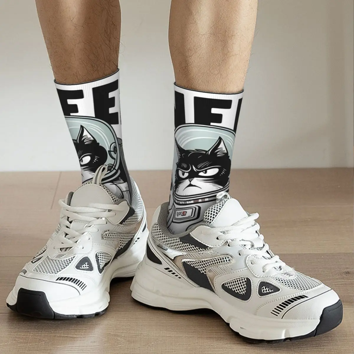 Astronaut I Need More Men's Socks Vintage Harajuku Space Galaxy Street Style Novelty Casual Crew Sock