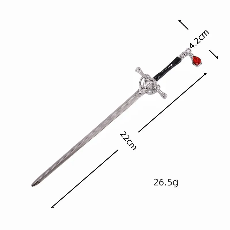 Vintage Sword Alloy Hairpin For Women Girls Silver Color Metal Hair Accessories Party Birthday Daily Jewelry image 6