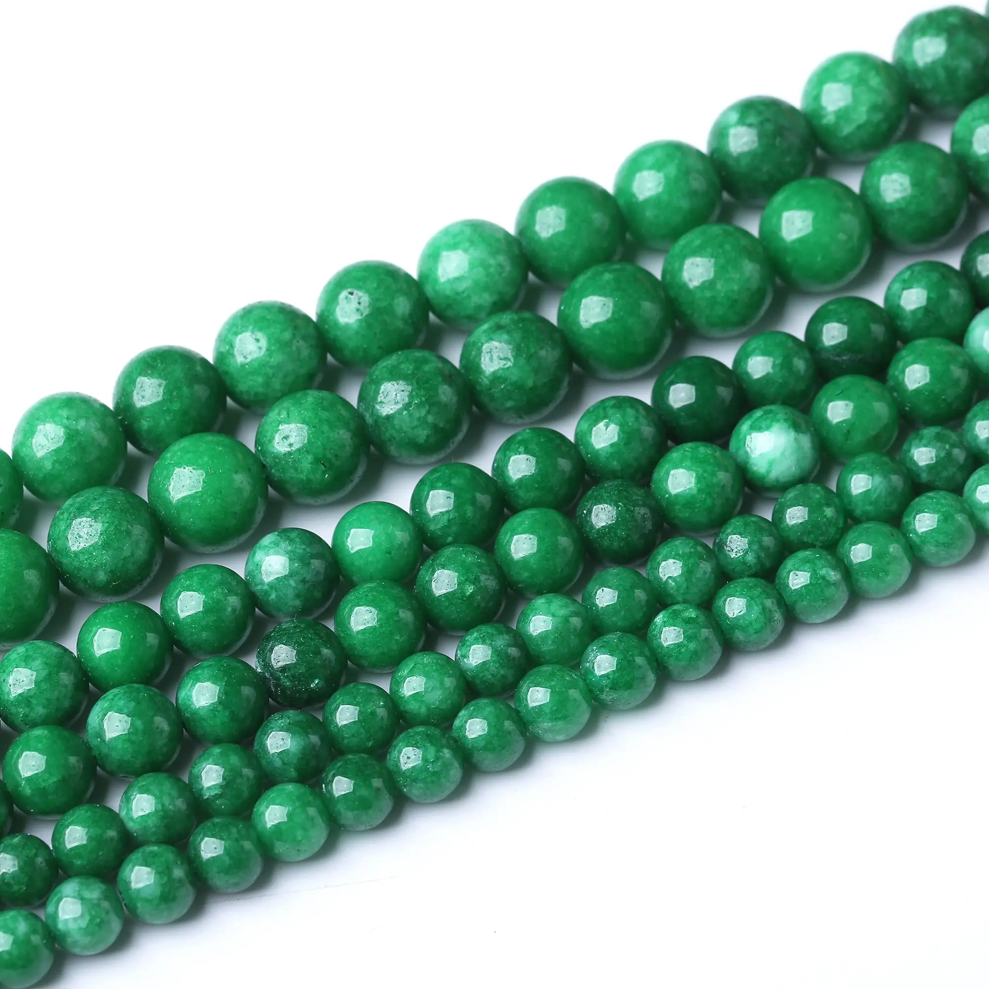Natursteinperlen, 6–12 mm, trockene grüne Jade, runde lose Distanzperlen für Schmuckherstellung, DIY-Armbänder, Ohrring-Zubehör