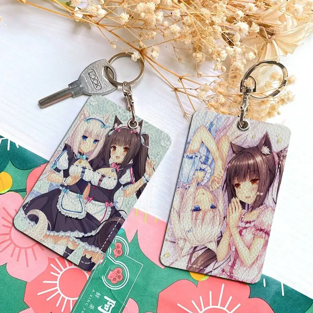 أنيمي Nekopara مكتب التموين الرجال والنساء بطاقة الائتمان Keyrings بطاقة الطالب حامل بطاقة الهوية بطاقة حامل الاعتماد