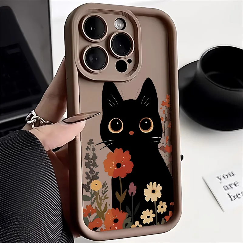 Candy Color Cute Cat Phone Case For iPhone 13 Case iPhone 11 15 14