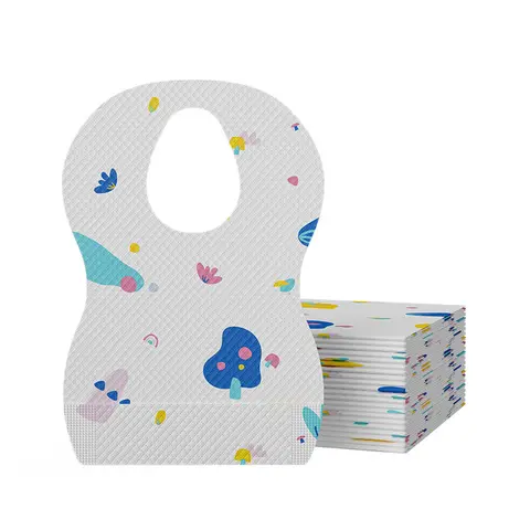 20pcs Avent Disposable Baby Bibs Waterproof PE Backing with Absorbent Core Soft Non-Woven Leak-Proof for Kids' Meals & Travel