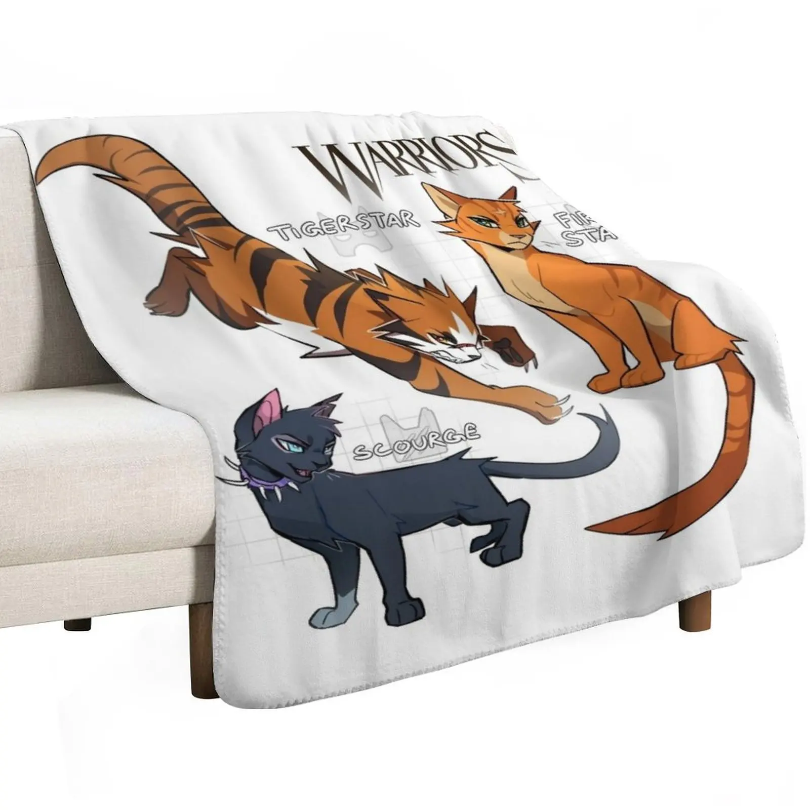 Firestar, Tigerstar and Scourge from Warrior Cats - The Darkest Hour Throw Blanket anime Decorative Sofas Multi-Purpose Blankets