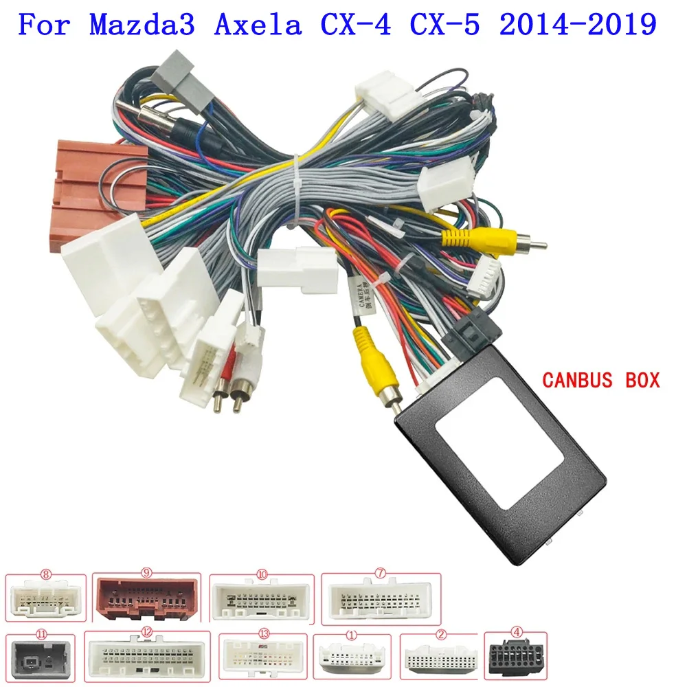 

Car Wire Harness Adapter Canbus Box Android Radio Power Cables Decoder For Mazda 3 Axela CX-4 CX-5 CX4/CX5 stereo Wire Adapter