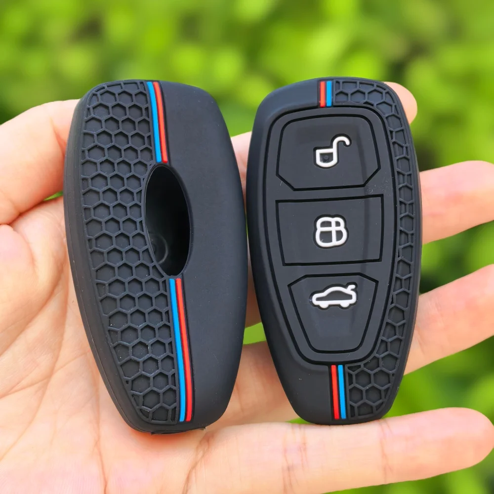 3 Buttons Silicone Car Key Case For Ford C-Max Mondeo Kuga Fiesta Titanium Ford Focus 3 4 ST MK3 MK4 Key Fob Cover Case Bag view 5