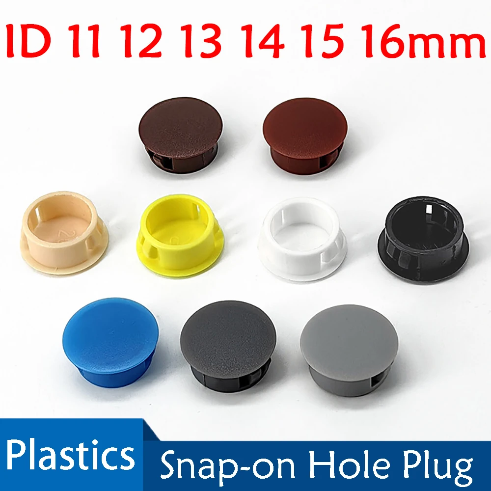 1-100Pcs Snap-on Hole Plug 11-16mm Round Nylon Plastics Blanking End Caps Tube Pipe Inserts Plug Bung For Panel Anti-theft Door