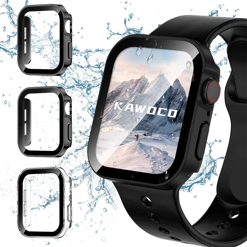 Tempered Glass Cover for Apple Watch 11-10 46mm 42mm 45mm 44-40mm straight edge Screen Protector Aple Watch Case Serie 7 8 9 SE