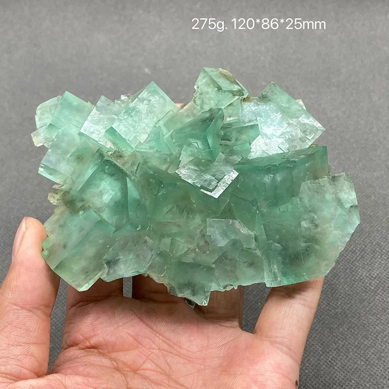 

100% Natural China hu nan Xianghualing green Vitreous Transparent Fluorite Specimen Calcite Healing Crystal Stone