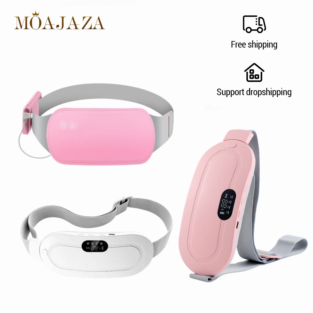 Electric Period Cramp Massager Menstrual Relief Heating Pad Rechargeable Abdominal Vibration Massage Smart Timming Palace Belt