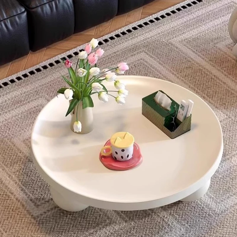 جولة كريم نمط طاولة القهوة لغرفة المعيشة المنزل الإبداعية الشمال التعاقد الحديثة أريكة طاولة مستديرة أثاث غرفة المعيشة #3