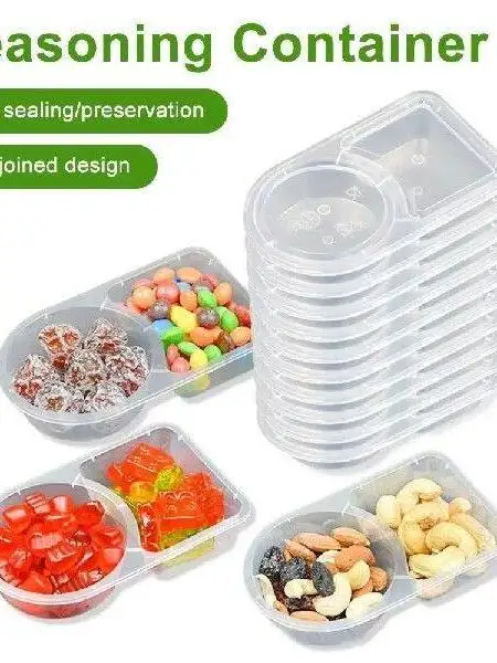 漏れ防止プラスチックソースポット二重格子透明ソースキッチン用品食器食品保存容器環境に優しいプラスチック