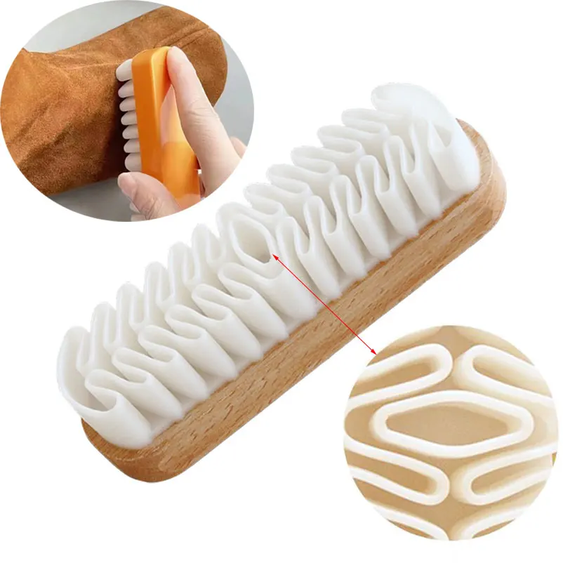 Brosse en cuir pour daim, bottes, sacs, épurateur, nettoyant, pansement en caoutchouc blanc, brosse à chaussures, ménage, accessoires de la