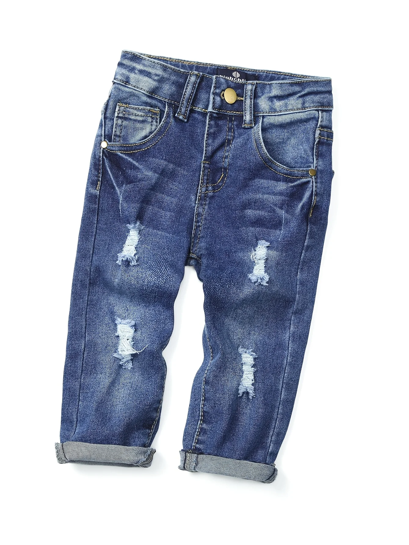 Children Fashion Casual Jeans Boys Stretch Denim PantsTeenage Solid Color Trousers Wear Kids Spring & Autumn Clothing