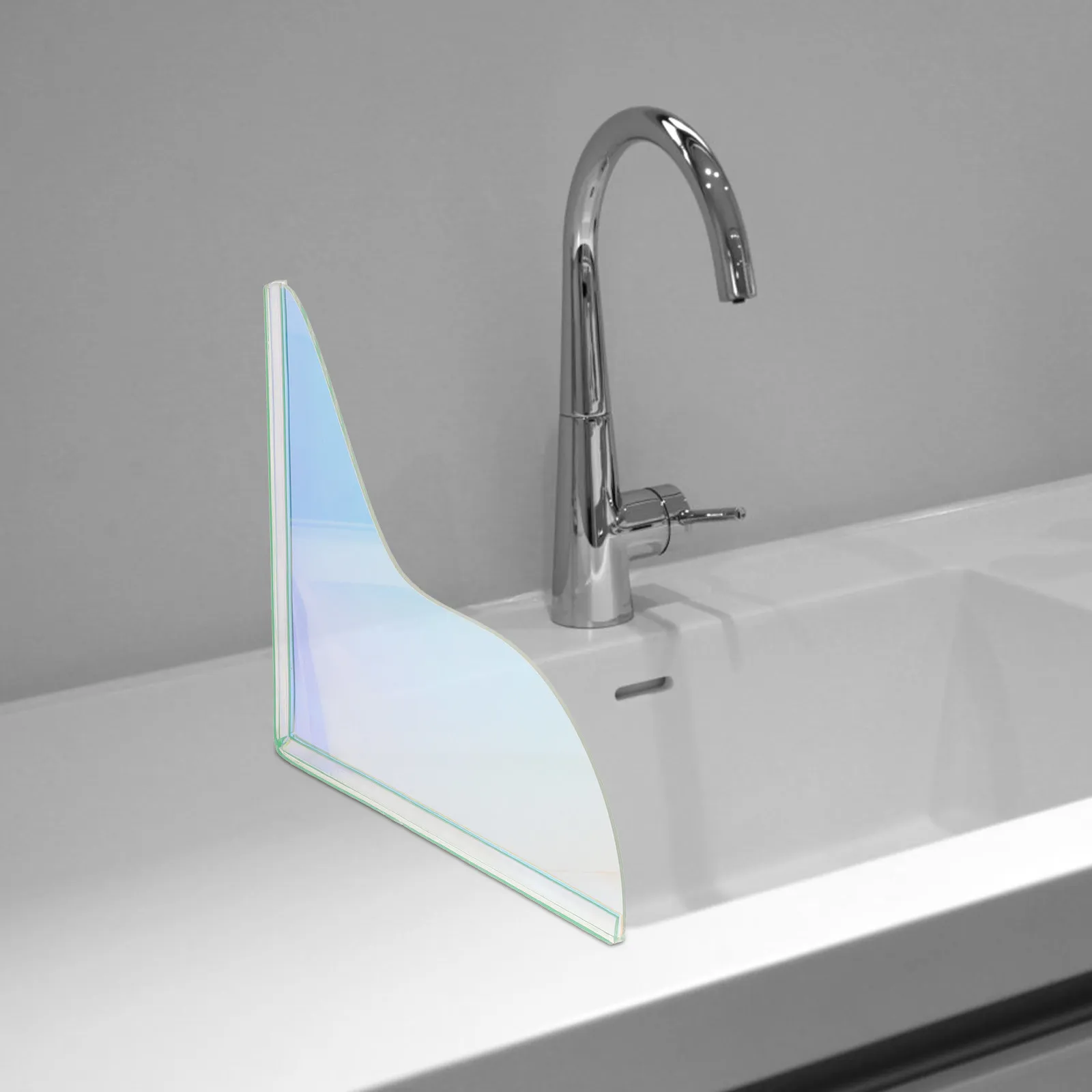 

Bathroom Bathtub Acrylic Splash Guard Washbasin Corner Sturdy Simple Design Easy Installation Bathroom Bathtub Splashing Guard