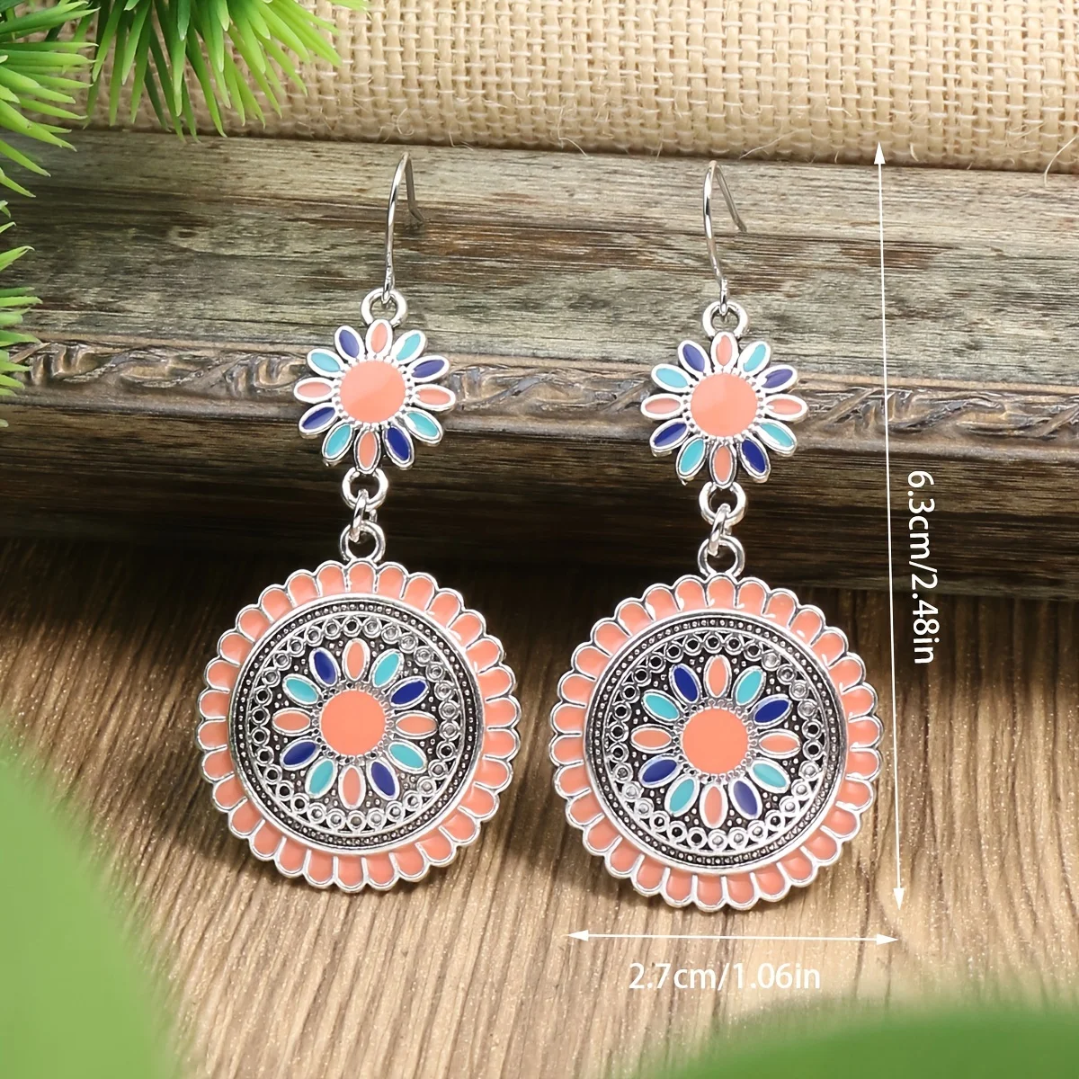 Multicolor Daisy Shaped Earrings Boho Vacation Style Casual Accessories Suitable For Daily Party Holiday Wear Gifts