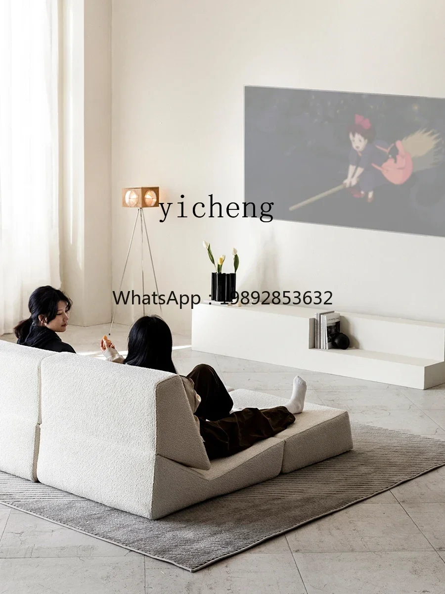 XX كريم الرياح مستلق طوي تفكيك وغسل وحدة الأرضية كتلة التوفو سيليكون جلد أريكة واحدة كسول #5