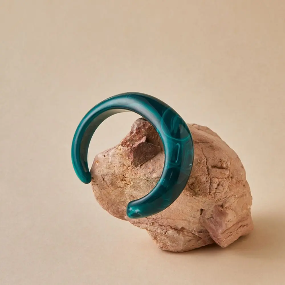 Acrylic Exaggerated Bracelet Smudging Design Open Bangle Wide Cuff Bangles Resin Material C Shape Retro Hand Ring