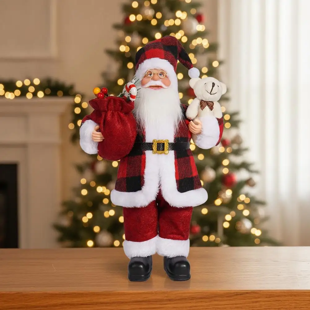 Riesige 30cm Weihnachtsmann-Plüschpuppe Weiche Weihnachtsdekoration Christbaumschmuck Party-Deko für Garten und Zuhause Neujahrsgeschenk – Detail 13