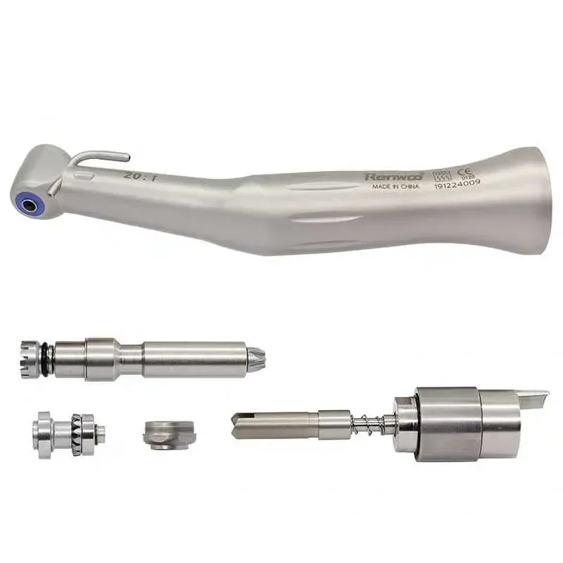 Hot Sale Den tal Equipment 20:1 Reduction imp lant Surgery Contra Angle Turbine Low Speed Handpiece WithTeeth Whitening