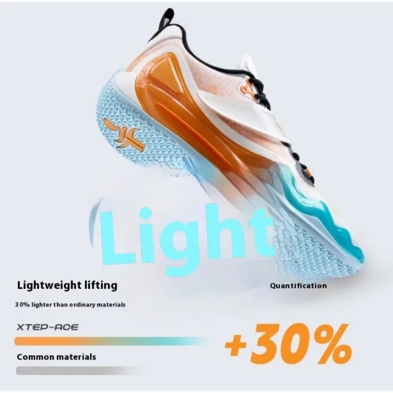 Xtep Linsanity2-V2 tênis de basquete para homens 2024 verão absorção de choque sapatos esportivos alta superior combate tênis macios 876219120006