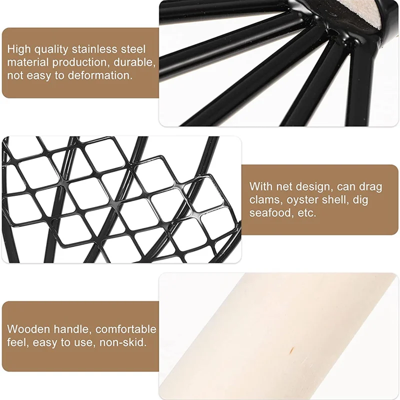 ABKJ-Five-Claw Rake Scarifying Tool Seafood Shell Rake