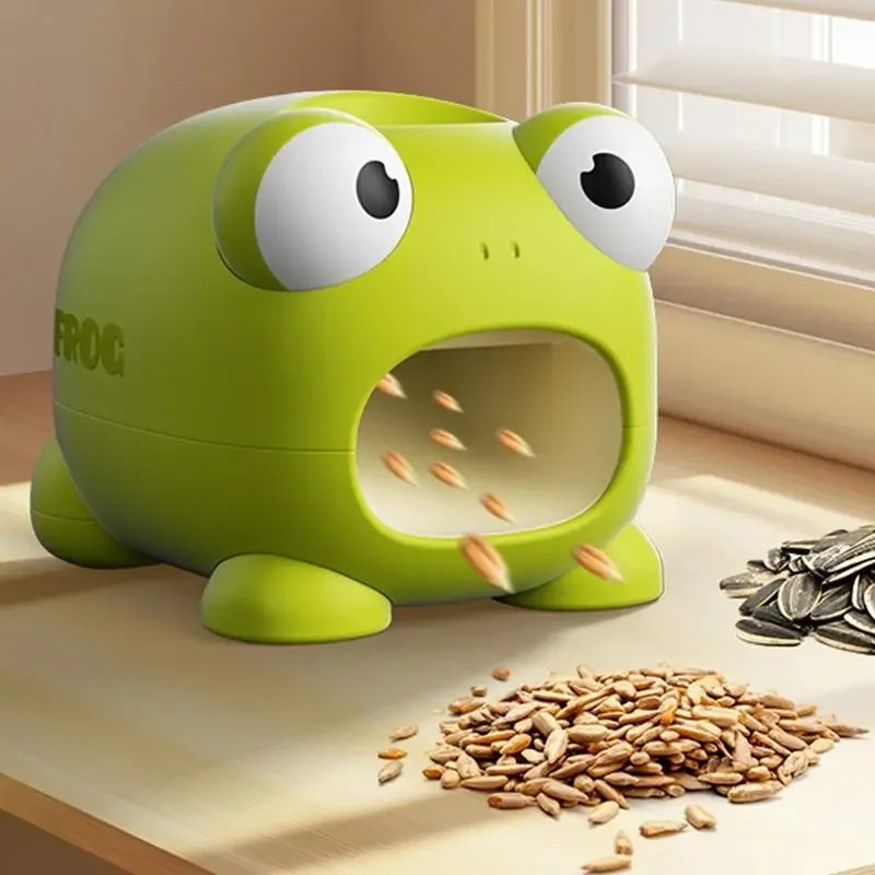 Lazy Man Sunflower Nut Shelling Tool Cute Frog Shape Automatic Seed Sunflower Peeling Machine Electric Melons Seed Peeler