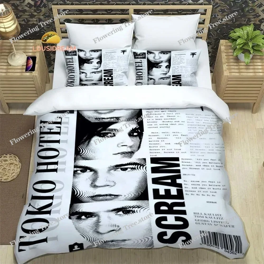 

Rock Band Tokio Hotel Logo Sheet Quilt Covers Bedding Dormitory Sheets Bedding Set Soft Warm Bedding Set