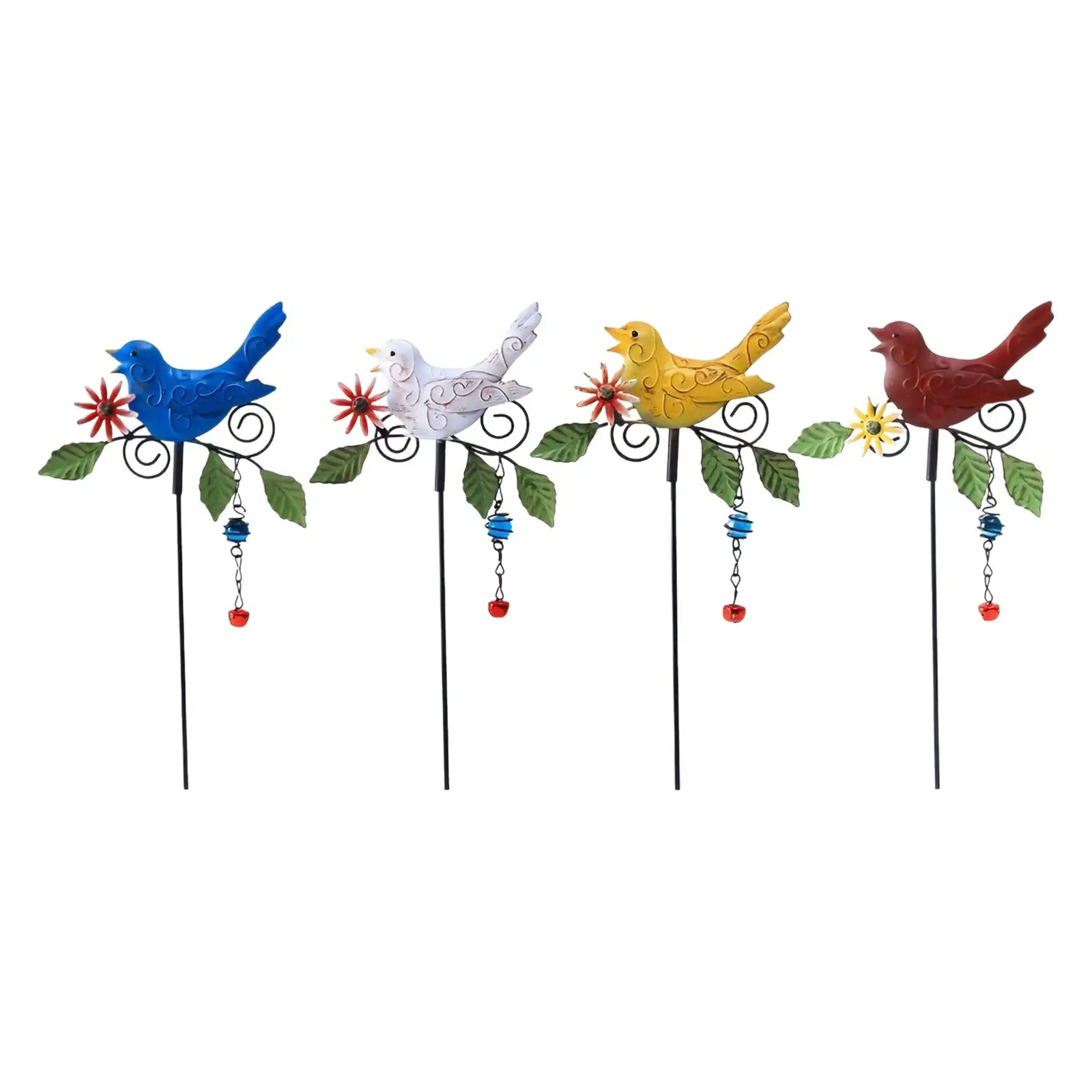 

Wind Chime Decorative Porch Flower Bed Metal Flower Metal Bird Garden Stake