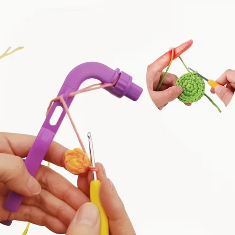 

Набор для рукоделия 3-в-1: держатель для вязания крючком, регулятор натяжения пряжи и инструмент для вязания спицами